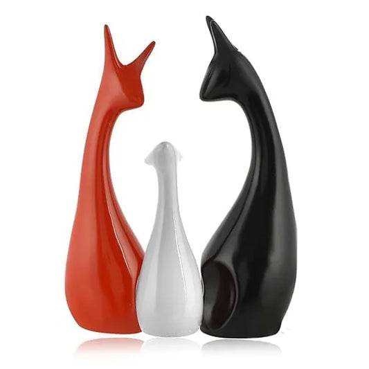 Resin Piano Finish Deer Family Set Decorative Figurine - View 2