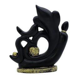 Resin Spiritual Black Gold Ganesha With Om Figurine - View 3