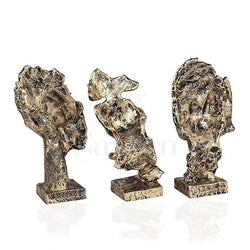 Resin Black Golden Men Expression Statue Set Of 3 Figurines - View 2