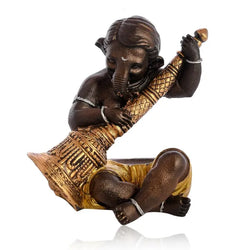 Resin Traditional Musical Ganesha Decorative Sculpture - View 2