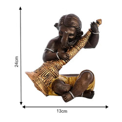 Resin Traditional Musical Ganesha Decorative Sculpture - View 3