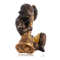 Resin Traditional Musical Ganesha Decorative Sculpture - View 4
