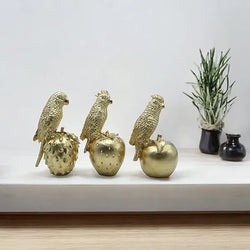 Craftivoa Gold Bird Figurines Set Of 3 Handmade Resin Animal Figurines Collectible Tabletop Showpieces For Home Decor - View 4