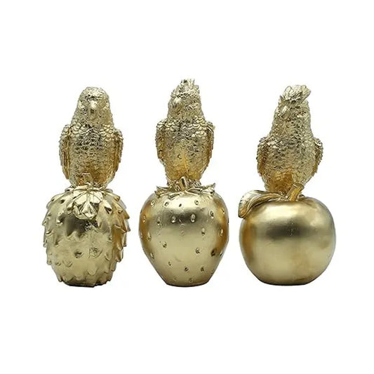 Craftivoa Gold Bird Figurines Set Of 3 Handmade Resin Animal Figurines Collectible Tabletop Showpieces For Home Decor - View 1
