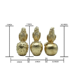 Craftivoa Gold Bird Figurines Set Of 3 Handmade Resin Animal Figurines Collectible Tabletop Showpieces For Home Decor - View 3