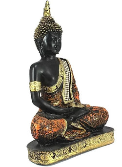 Craftivoa Orange Gold Sitting Buddha Statue Elegant Home Decor Showpiece For Living Room - View 4
