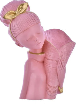Craftivoa Pink Lady With Basket Decorative Flower Statue Elegant Home Decor Showpiece Figurine - View 4