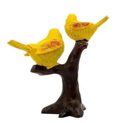 Craftivoa Handcrafted Pair Of Birds Sitting On Tree Branch Home Showpiece Craftivoa Yellow Bird On Golden Branch Chidiya Statue - View 5