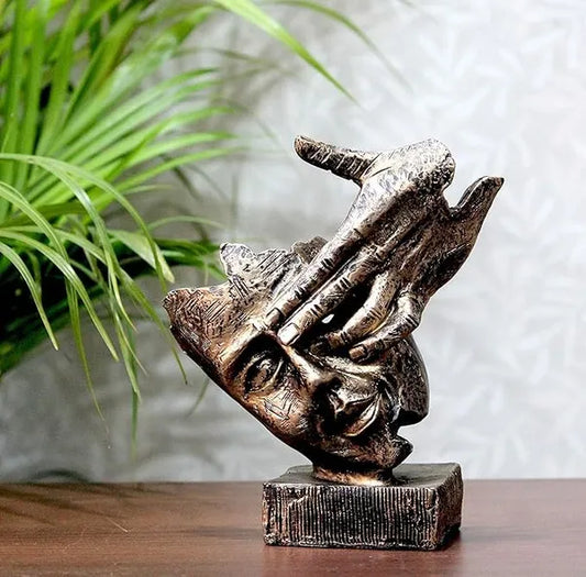 Craftivoa Handcrafted Resin Human Face Hand On Eye Decorative Figurine Multicolor Showpiece For Home Decor - View 1