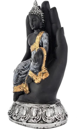 Craftivoa Handcrafted Sitting Buddha On Palm Decorative Showpiece Figurine - View 2