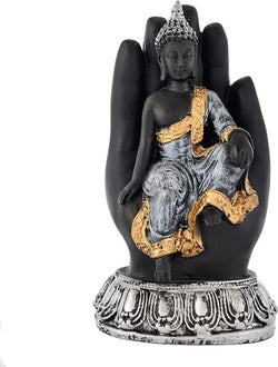 Craftivoa Handcrafted Sitting Buddha On Palm Decorative Showpiece Figurine - View 1