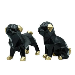 Craftivoa Dog Showpiece Set For Home Decor Black With Gold Accents Handmade Animal Figurines For Tabletop Display - View 3