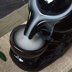 Craftivoa Kettle Design Dropping Smoke Backflow Fountain Incense Holder Indian Handicraft Decor Showpiece With 10 Free Cones Black - View 2