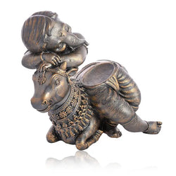 Craftivoa Lord Ganesha With Cow Decorative Showpiece Lovely Statue Home Decor Gifting Purpose Decorative For Home Office - View 3