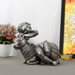Craftivoa Lord Ganesha With Cow Decorative Showpiece Lovely Statue Home Decor Gifting Purpose Decorative For Home Office - View 4