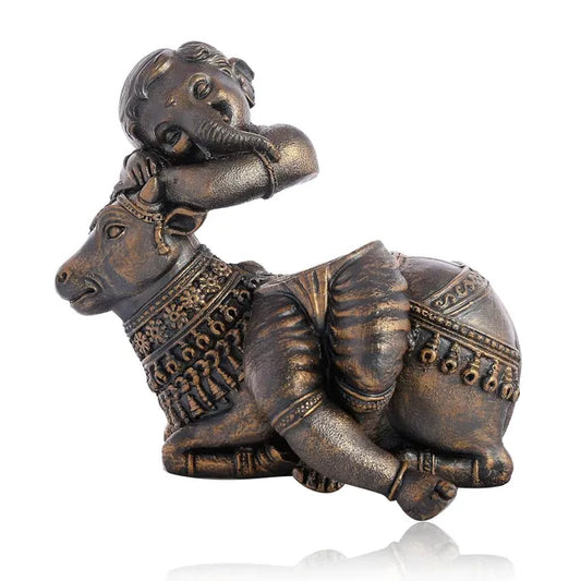 Craftivoa Lord Ganesha With Cow Decorative Showpiece Lovely Statue Home Decor Gifting Purpose Decorative For Home Office - View 1