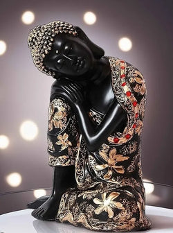 Craftivoa Black Golden Thinking Lord Buddha Showpiece Gifting Someone Special Decorative Showpiece For Living Room Office Decor Home Decor Statue - View 2