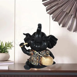 Craftivoa Handicrafts Elephant Showpiece With Instrument For Home Decorations Figurine For Home Decor Showpiece Living Room Bedroom Office Desk Cabinets - View 4