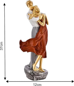 Craftivoa Romantic Valentine Couple Statue Figurine Elegant Red Love Showpiece For Home Living Room Decor Red - View 3