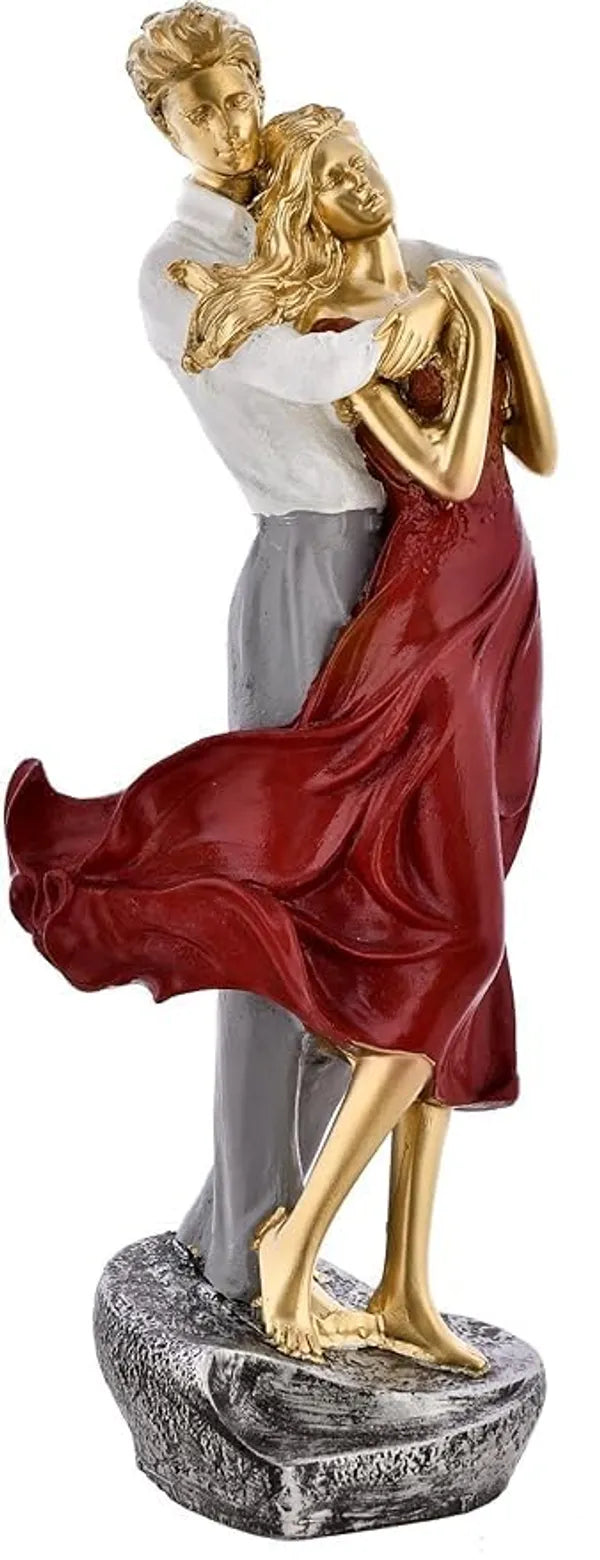 Craftivoa Romantic Valentine Couple Statue Figurine Elegant Red Love Showpiece For Home Living Room Decor Red