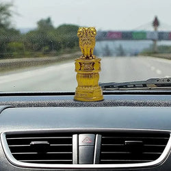 Craftivoa Ashoka Pillar Stambh Sculpture For Car Dashboard Idolscraftivoa 5 Inch Antique Golden Colour Paper Weight For Office Desk Craftivoa 5 2 Inches - View 3