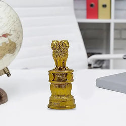 Craftivoa Ashoka Pillar Stambh Sculpture For Car Dashboard Idolscraftivoa 5 Inch Antique Golden Colour Paper Weight For Office Desk Craftivoa 5 2 Inches - View 2