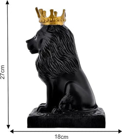 Craftivoa Majestic Royal Black Lion Statue With Crown Premium Home Decor Figurine For Luxurious Display - View 3