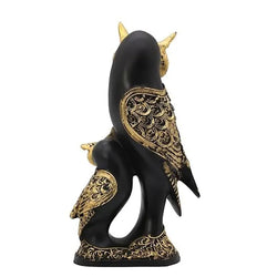 Craftivoa Owl Family Statue Black And Gold Finish Handmade Animal Figurines For Home Decor Resin Showpiece For Living Room - View 4