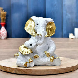 Craftivoa Small Elephant Family Mom And Baby Sculpture For Home Decor Showpiece Figurine - View 4