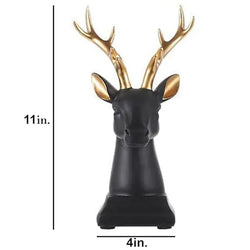 Resin Modern Art Black Reindeer Deer Decorative Figurine - View 2