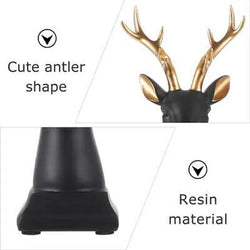 Resin Modern Art Black Reindeer Deer Decorative Figurine - View 4