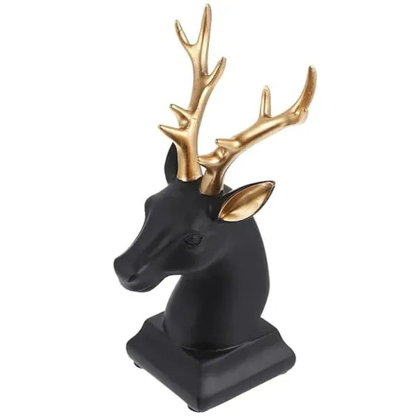 Resin Modern Art Black Reindeer Deer Decorative Figurine
