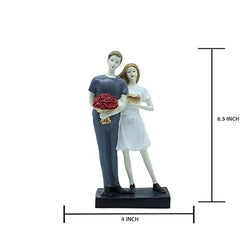 Resin Romantic Couple With Roses Heart Decorative Figurine - View 3