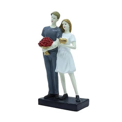 Resin Romantic Couple With Roses Heart Decorative Figurine - View 1