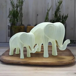 Craftivoa White Elephant Figurine Set Handmade Resin Statues Mother And Baby Design Collectible Sculptures Artisan Gifts - View 4