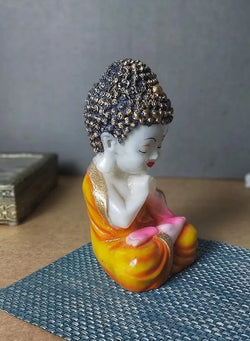 Craftivoa Handicrafts Baby Buddha Showpieces For Home Decor Living Room Diwali Gifts For Family And Friends Orange - View 2