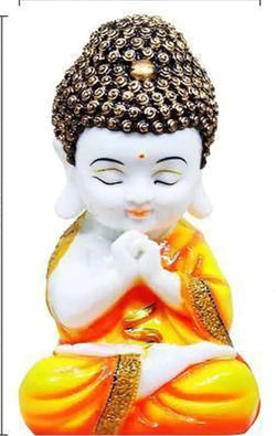 Craftivoa Handicrafts Baby Buddha Showpieces For Home Decor Living Room Diwali Gifts For Family And Friends Orange - View 3
