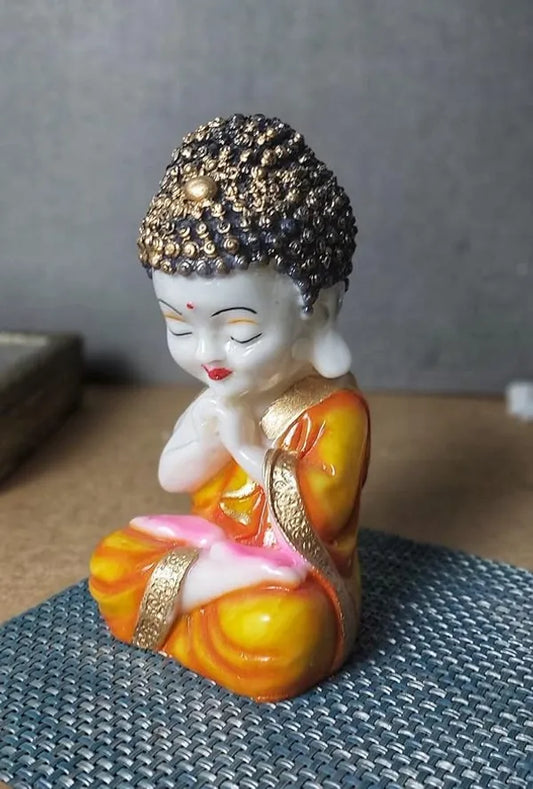 Craftivoa Handicrafts Baby Buddha Showpieces For Home Decor Living Room Diwali Gifts For Family And Friends Orange - View 1