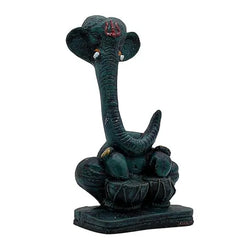 Craftivoa Polyresin Decorative Ganesha Figurine With Tabla Green Patina Finish Handmade Hindu Idol For Home Temple And Spiritual Decor - View 2