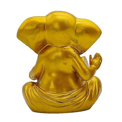 Craftivoa Polyresin Ganesha Decorative Figurine With Mridangam Gold Finish Handcrafted Hindu Idol For Spiritual Home And Office Decor - View 2