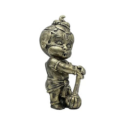Craftivoa Bal Krishna Statue Antique Brass Finish Handmade Figurines For Home Decor Resin Statues Collectible Sculptures - View 3