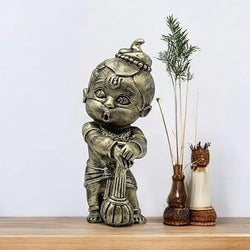 Craftivoa Bal Krishna Statue Antique Brass Finish Handmade Figurines For Home Decor Resin Statues Collectible Sculptures - View 4
