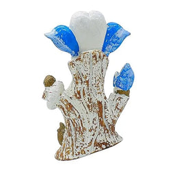 Craftivoa Polyresin Decorative Ganesha Tree Figurine White And Blue 7 Inch Height Handcrafted Hindu Idol For Spiritual Home And Office Decor - View 2