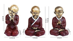 Craftivoa Set Of 3 Buddha Monk Showpiece With Fragrance Petals 7 4 4 Inches - View 2