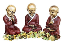 Craftivoa Set Of 3 Buddha Monk Showpiece With Fragrance Petals 7 4 4 Inches - View 1