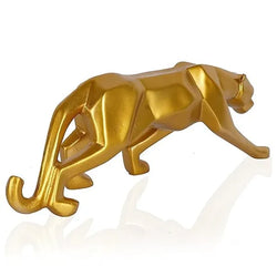 Resin Modern Geometrical Panther Gold Decorative Figurine - View 3