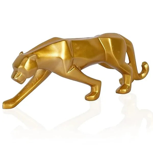 Resin Modern Geometrical Panther Gold Decorative Figurine