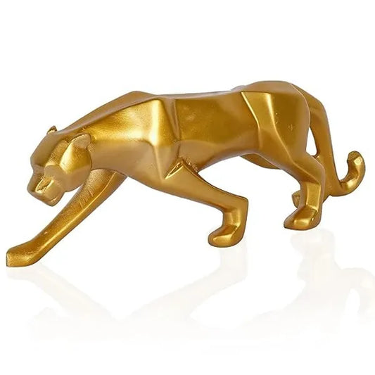 Resin Modern Geometrical Panther Gold Decorative Figurine - View 1