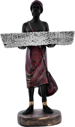 Craftivoa Showpiece For Home Decor Men Statue With Basket For Living Room Tokri Man3 - View 2