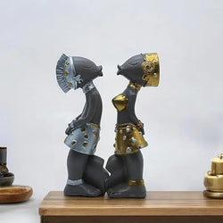 Craftivoa Fish Figurine Set Grey With Gold And Silver Accents Handmade Resin Statues Collectible Tabletop Showpieces For Home Decor - View 3